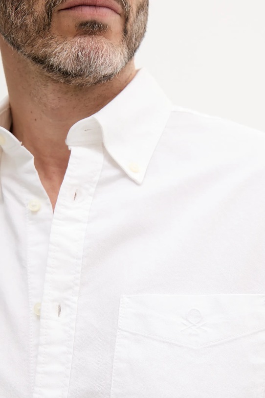 United Colors of Benetton cămașă din bumbac 5FGBUQ05X alb