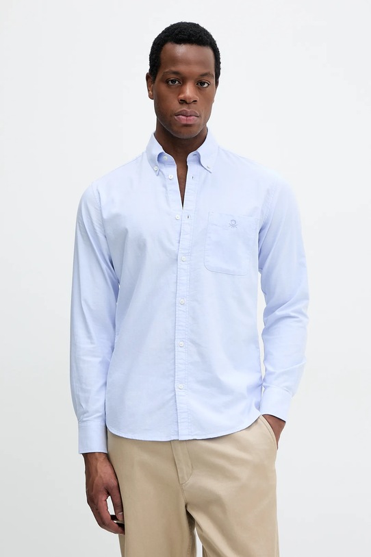 Pamučna košulja United Colors of Benetton casual plava 5FGBUQ05X