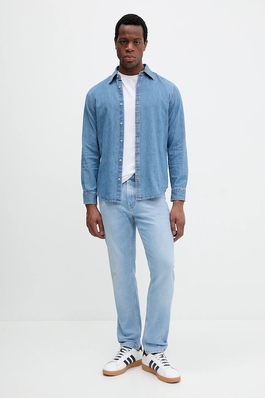 Джинсовая рубашка United Colors of Benetton 5RZKUQ001 голубой SS25