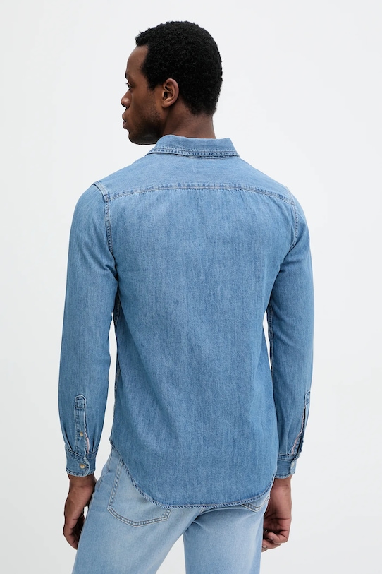 Одежда Джинсовая рубашка United Colors of Benetton 5RZKUQ001 голубой