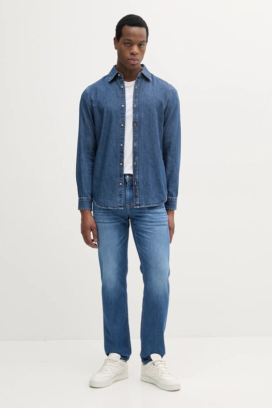 Дънкова риза United Colors of Benetton 5RZKUQ001 син SS25