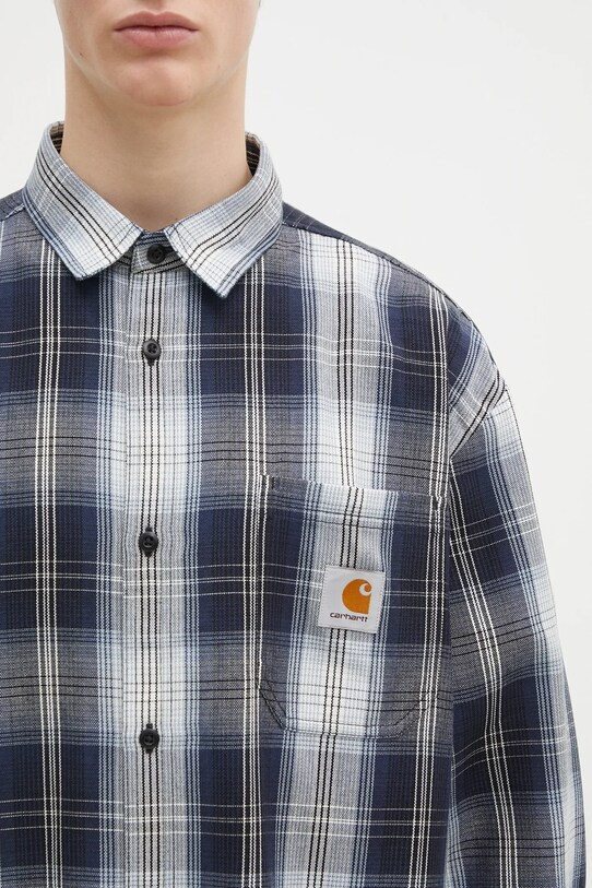 Carhartt WIP shirt Longsleeve Blanton Shirt navy I034379.2MCXX