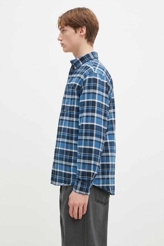 Carhartt WIP cotton shirt Longsleeve Fendrick Shirt I034382.2MHXX blue SS25