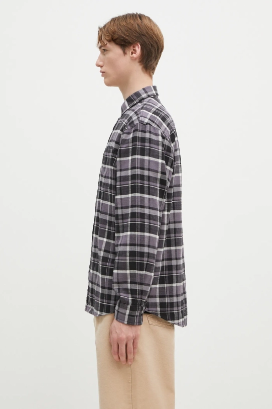 Carhartt WIP cămașă din bumbac Longsleeve Fendrick Shirt I034382.2MIXX violet SS25