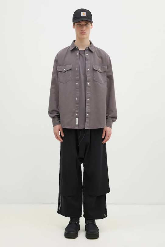 Pamučna košulja Carhartt WIP Longsleeve Santa Fe Shirt I034384.2LQGD siva