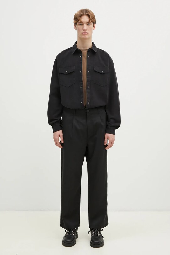 Бавовняна сорочка Carhartt WIP Longsleeve Santa Fe Shirt чорний I034384.89GD