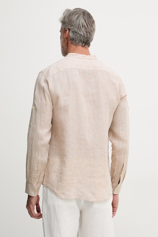 Odjeća United Colors of Benetton košulja za muškarce od lana 5BKU5QL08 bež