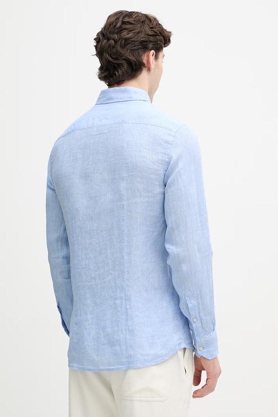 Oblečenie United Colors of Benetton košeľa pánska ľanová 5BKUUQ04Q modrá