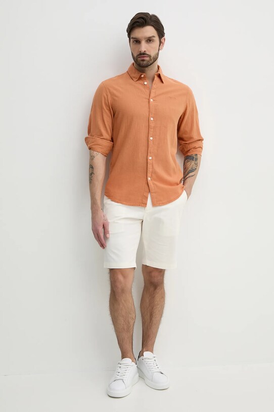 Pepe Jeans camasa de in ARNAU PM308844 portocaliu SS25