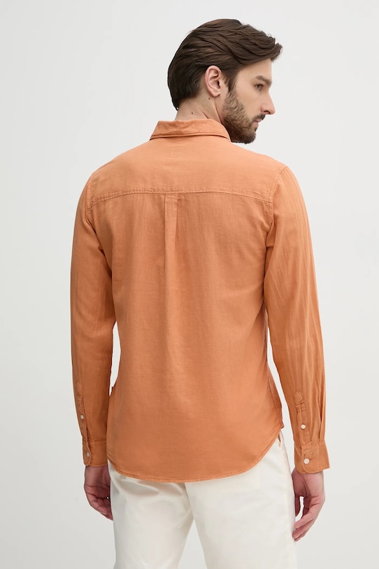 Odzież Pepe Jeans koszula lniana ARNAU PM308844 pomarańczowy