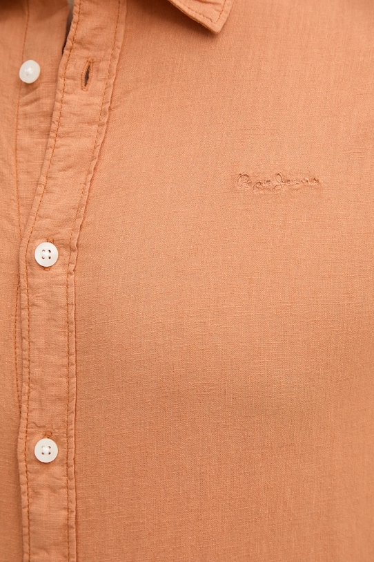 Pepe Jeans koszula lniana ARNAU PM308844 pomarańczowy