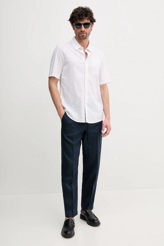 Ľanová košeľa Pepe Jeans AMARO PM308847 biela SS25