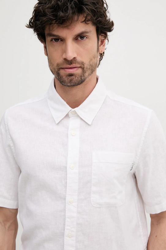 Ľanová košeľa Pepe Jeans AMARO biela PM308847