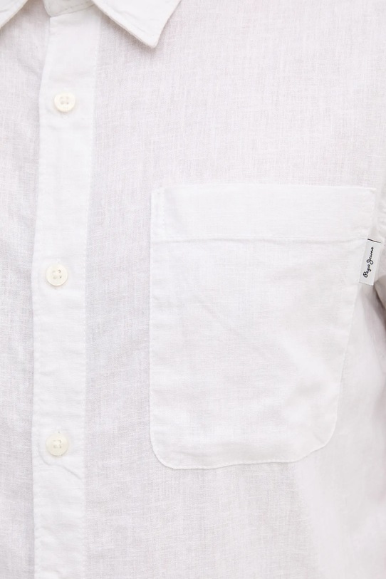Ľanová košeľa Pepe Jeans AMARO PM308847 biela