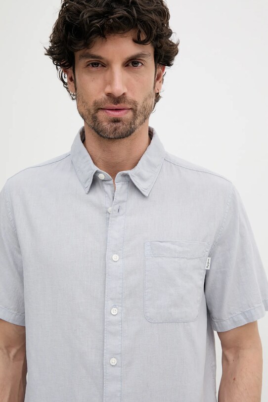 Pepe Jeans koszula lniana AMARO szary PM308847