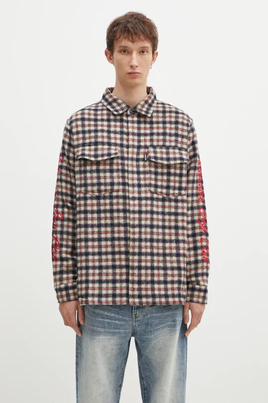 Риза с вълна Billionaire Boys Club Check Shirt стандартна бежов B24429