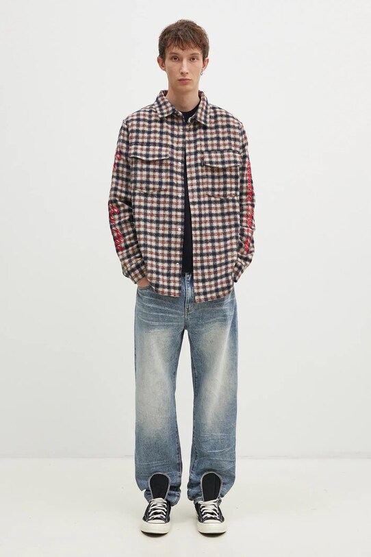 Billionaire Boys Club camasa din lână Check Shirt B24429 bej