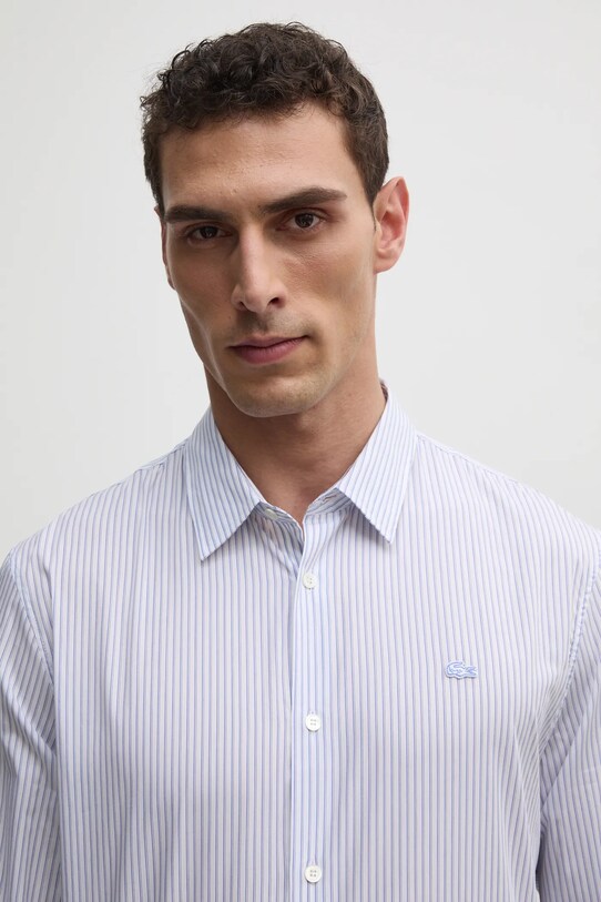 Бавовняна сорочка Lacoste блакитний CH9087