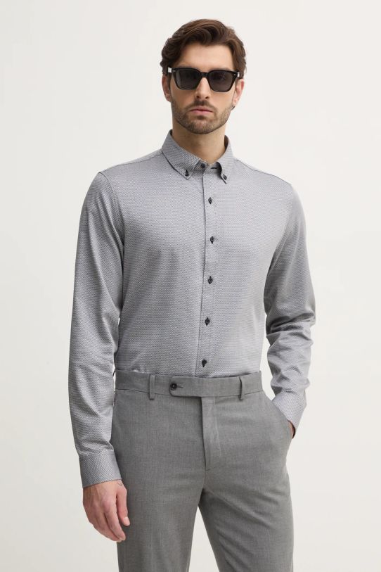 Michael Kors camicia in cotone slim nero CR5400HGXG