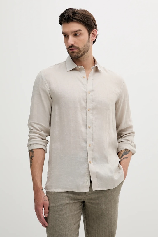 Liu Jo cămașă de in lung bej QA5097.T4359