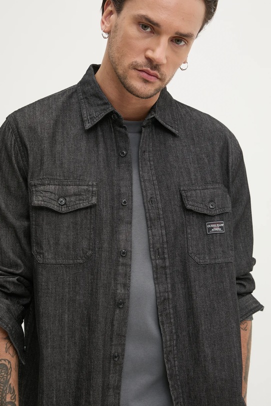 Traper košulja Guess Jeans crna M5RH56.D5M91