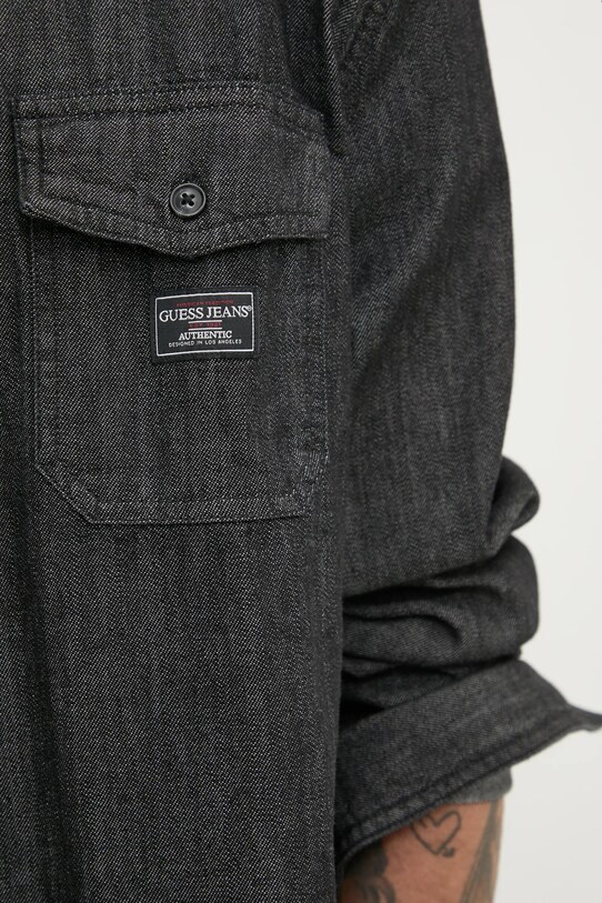 Traper košulja Guess Jeans M5RH56.D5M91 crna