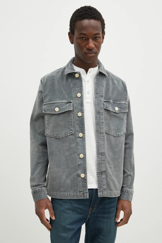 Рубашка из велюра AllSaints HARRIER casual серый M171SB