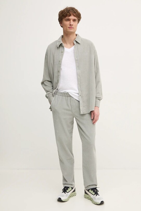 American Vintage camicia in velluto a coste MPADO06AE25 verde SS25