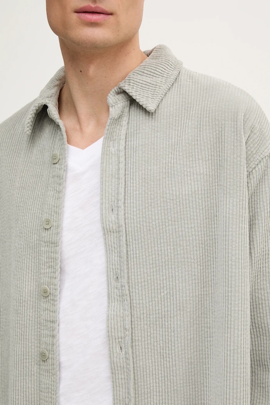 American Vintage camicia in velluto a coste MPADO06AE25 verde