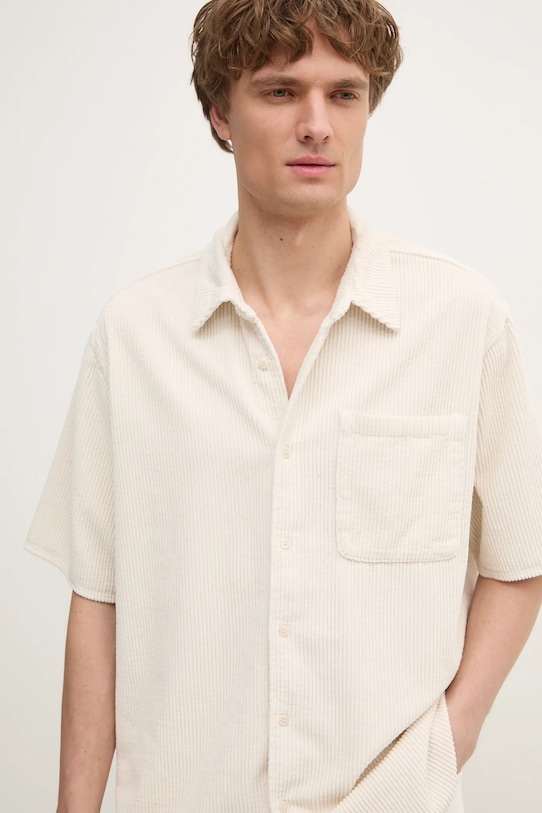 American Vintage camicia in velluto a coste semplice beige MPADO06BE25