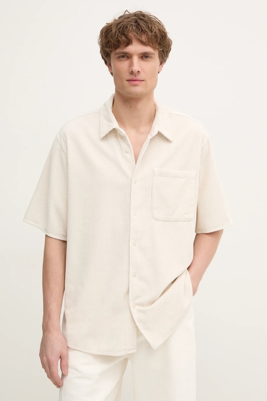 American Vintage camicia in velluto a coste beige MPADO06BE25