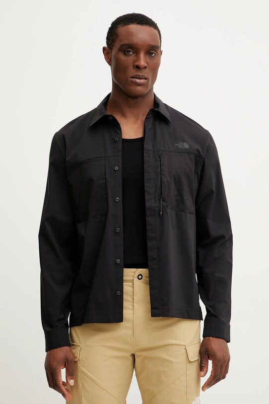 The North Face cămașă Lightrange lung negru NF0A8B53JK31