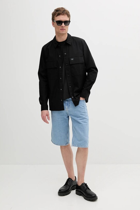 Πουκάμισο Calvin Klein Jeans J30J327584 μαύρο SS25