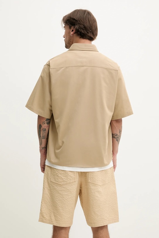 Hugo Blue koszula bawełniana 50517871 beżowy SS25