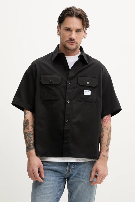 Бавовняна сорочка Hugo Blue casual чорний 50517871
