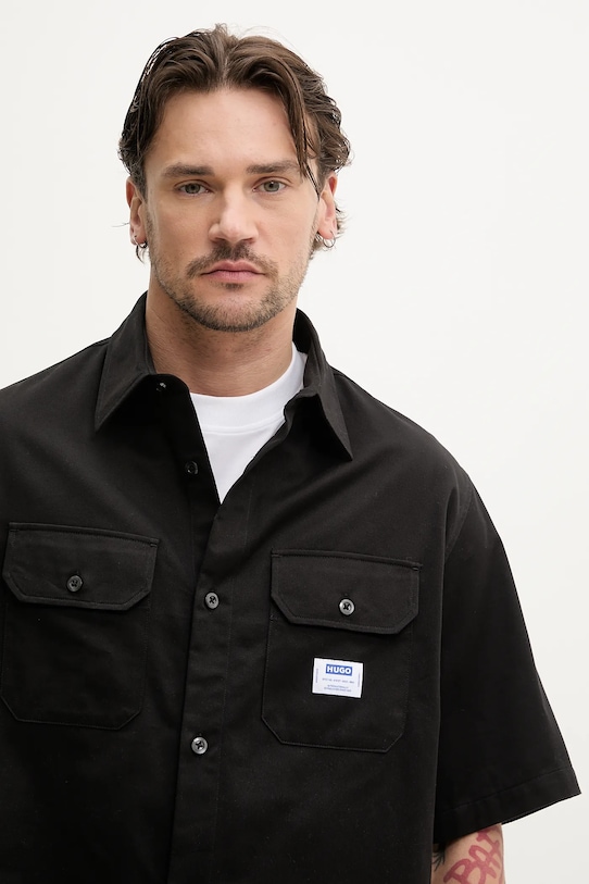 Hugo Blue koszula bawełniana czarny 50517871