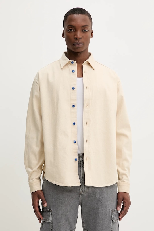 Hugo Blue camicia in cotone lunga beige 50539120