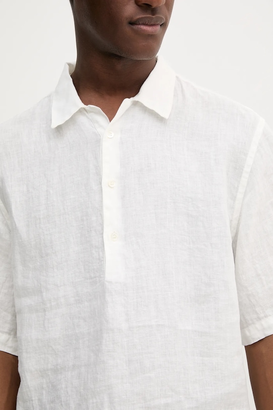 Льняне поло BARENA VENEZIA Camicia Mola CAU5072.3007 білий