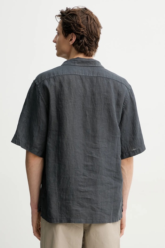 Odzież BARENA VENEZIA polo lniane Camicia Mola CAU5072.3007 szary