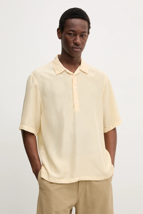 BARENA VENEZIA polo jedwabne Camicia Mola regular żółty CAU5072.4134