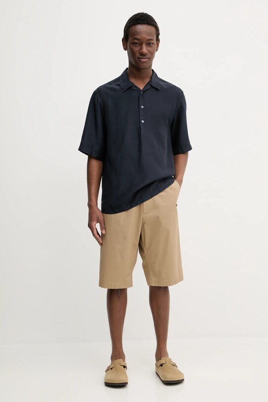 BARENA VENEZIA polo jedwabne Camicia Mola CAU5072.4134 granatowy SS25