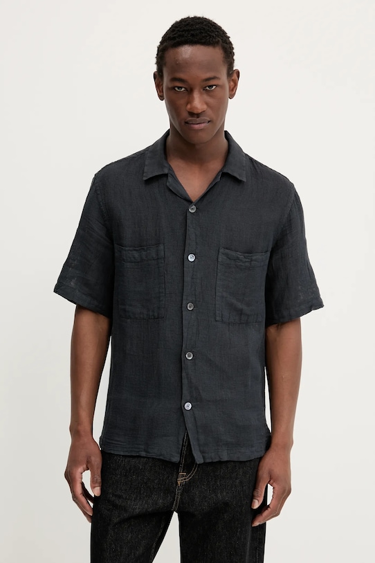 Льняная рубашка BARENA VENEZIA Camicia Mola casual тёмно-синий CAU5073.3144