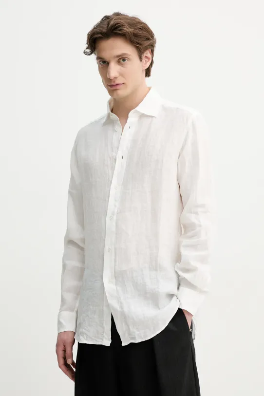 Льняная рубашка BARENA VENEZIA Camicia Mola casual белый CAU5077.3007