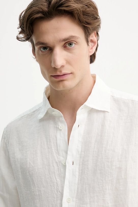 Сорочка з льону BARENA VENEZIA Camicia Mola білий CAU5077.3007