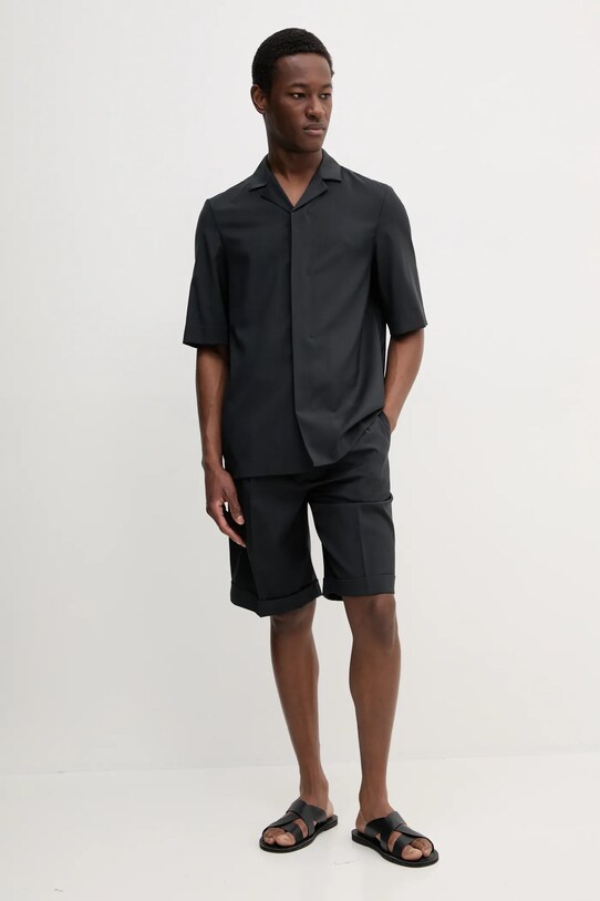 Шерстяная рубашка BARENA VENEZIA Camicia Mola OSU5062.478 чёрный SS25