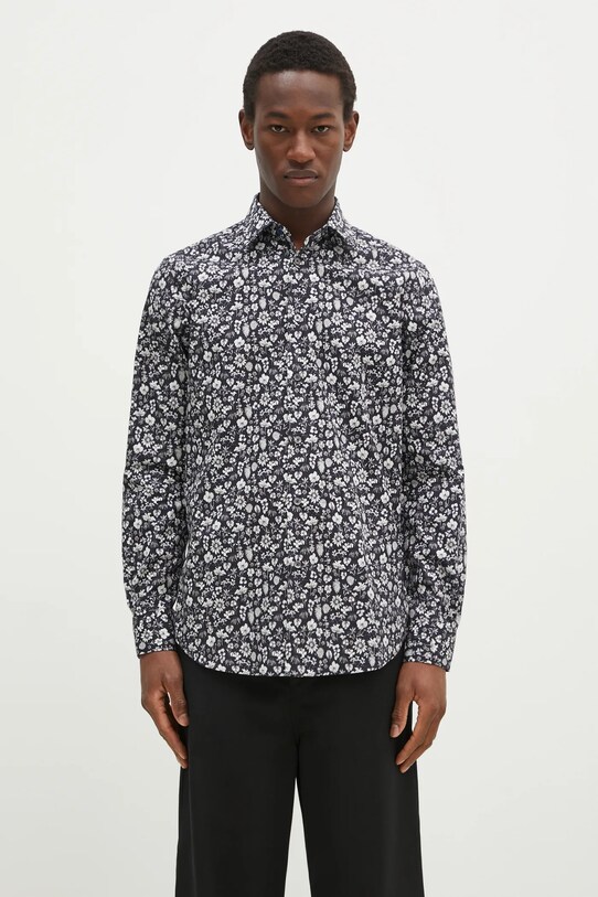 Paul Smith cămașă din bumbac cu modele negru M1R.800P.P02609