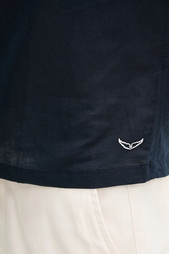 Ľanová košeľa ZADIG&VOLTAIRE WMSH01328.404 tmavomodrá