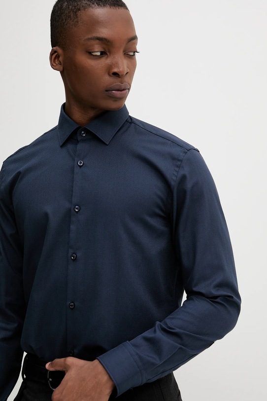 Ρούχα Βαμβακερό πουκάμισο HUGO 50539707 σκούρο μπλε