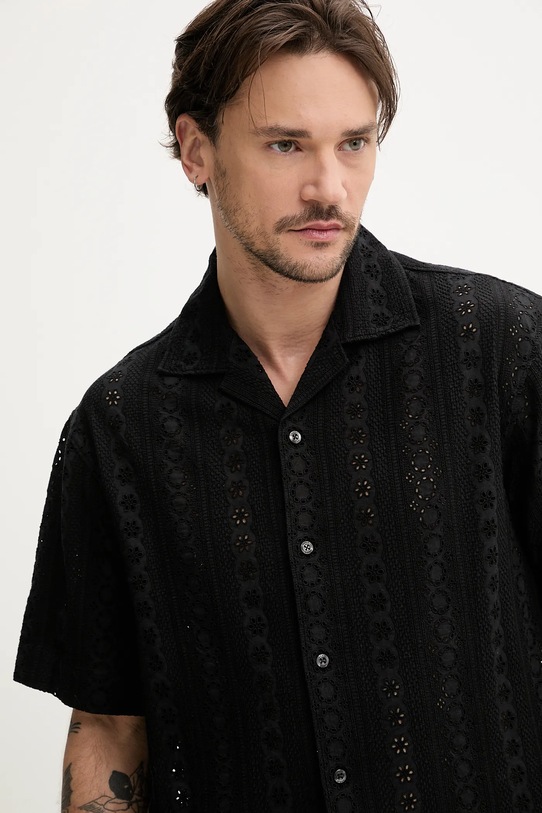 Bavlněná košile HUGO černá 50539344