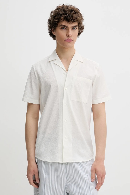 Košeľa HUGO jednofarebný béžová 50539690